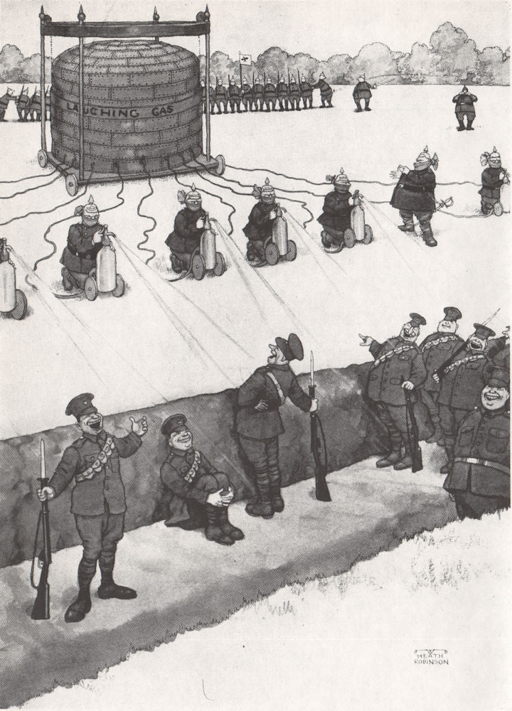 HEATH ROBINSON. Hague convention defied.Use of laughing gas.First World War 1973